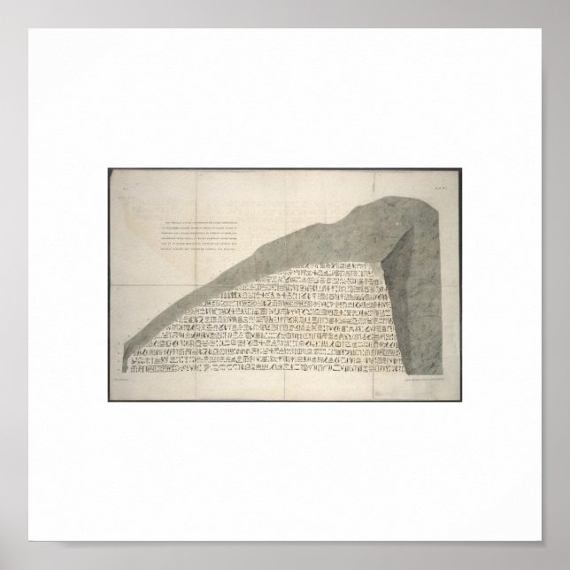Poster 1810 Rosetta Stone Heiroglicphs Picture (Frente)
