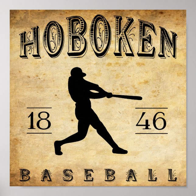 Pôster 1846 Hoboken New Jersey Baseball (Frente)