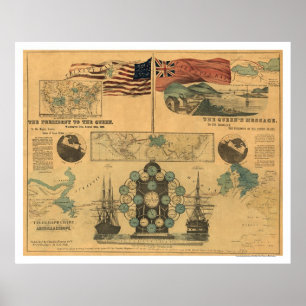 Poster 1858 da carta do telégrafo