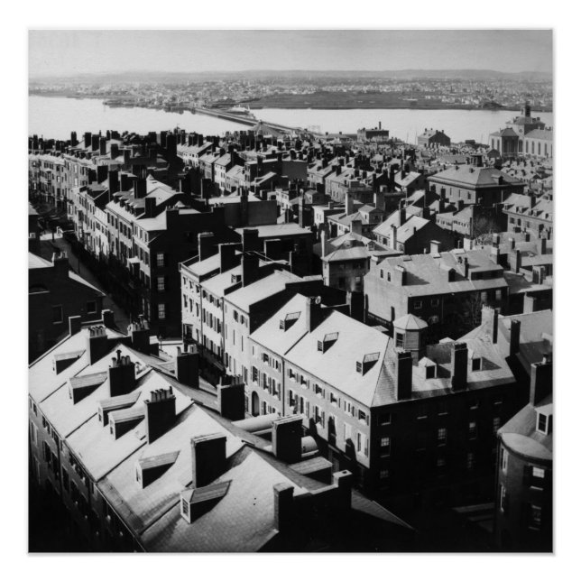 Pôster 1859: A cidade de Boston, Massachusetts (Frente)