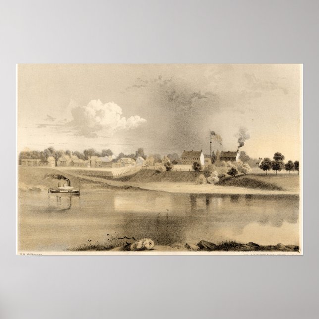 Pôster 1859 Fort Smith Arkansas Lithógrafo (Frente)