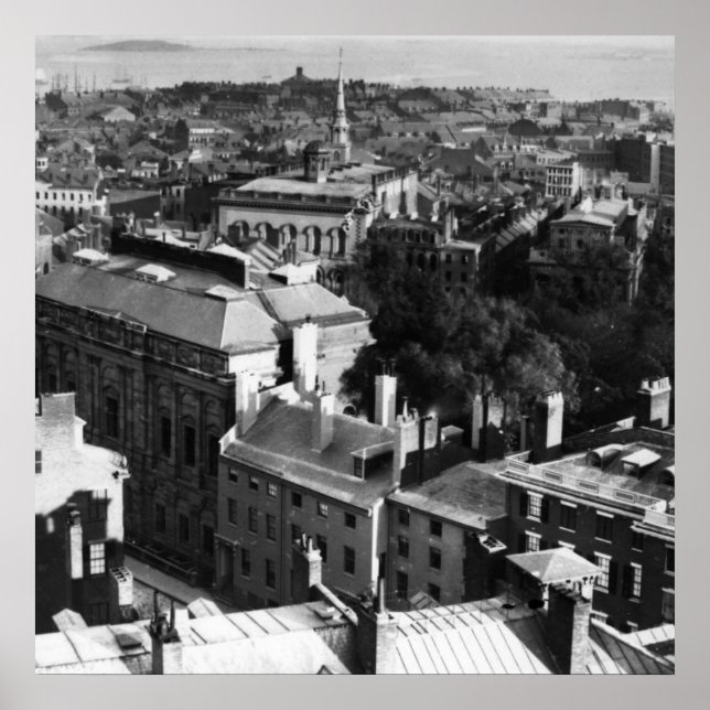 Pôster 1859: Uma vista de Boston olhando para o sul (Frente)