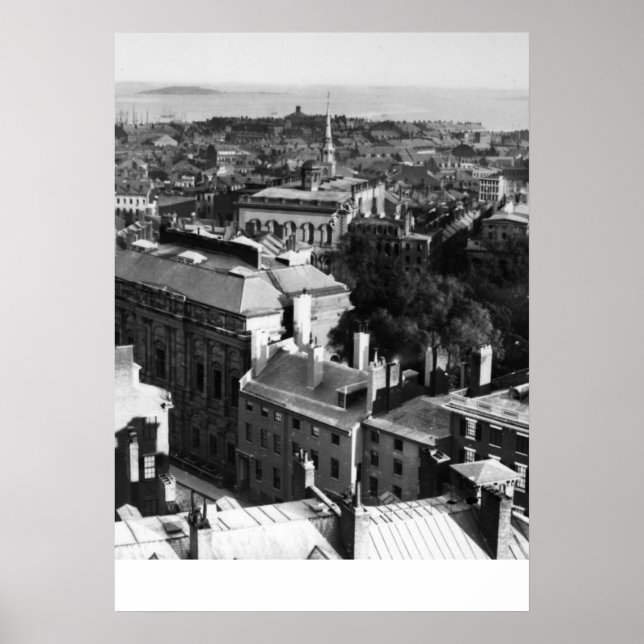 Poster 1859: Uma vista de Boston olhando para o sul (Frente)