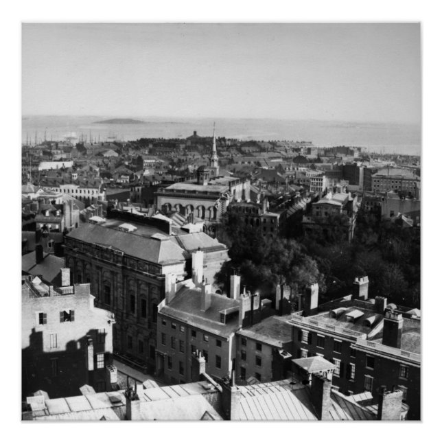 Pôster 1859: Uma vista de Boston olhando para o sul (Frente)