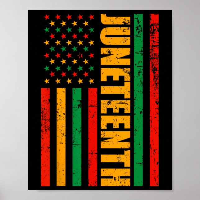 Poster 1865 História Negra Africana, Bandeira Americana (Frente)