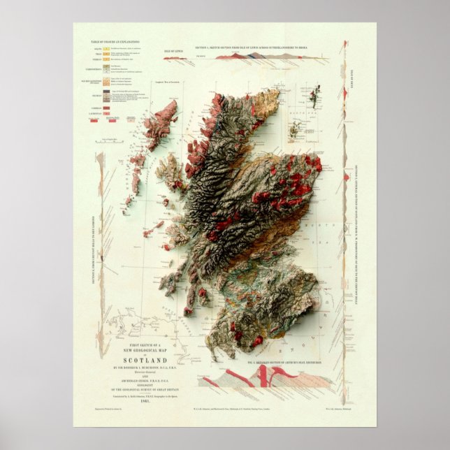 Poster 1865 Mapa Geológico da Escócia processado digitalm (Frente)