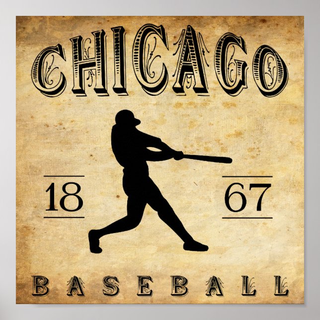 Poster 1867 Chicago Illinois Baseball (Frente)