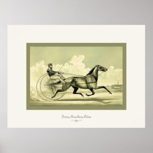 Pôster ~ 1870 de George Palmer do cavalo trotando