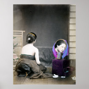 Poster 1870 Japonesa em camarim
