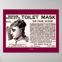 1875 Vintage Beauty Aid: Toilet Mask ou Face Glove