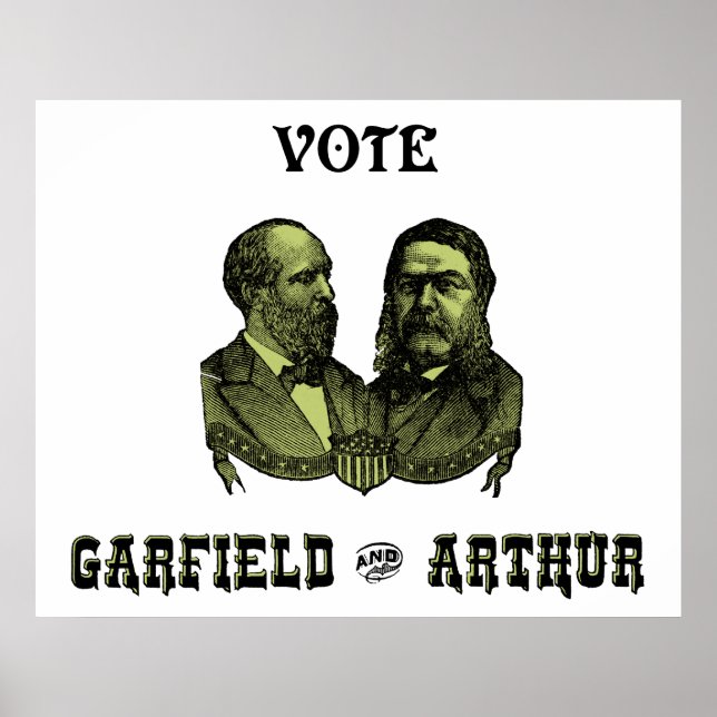 Pôster 1880 Vote Garfield e Arthur, verde (Frente)