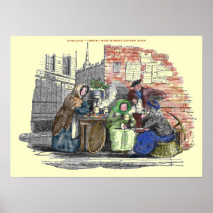 Pôster "1880's-England-Street hot coffee vender"