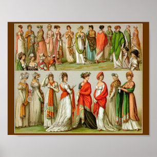 Poster 1888 Regency Shawls, Fashion Drawing