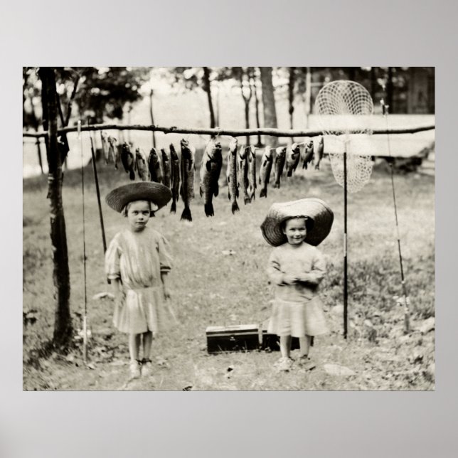 Pôster 1890 Garotas A Pescar (Frente)