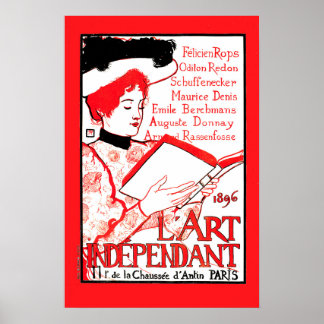 Pôster 1896 Art Independent French literary cobrir Paris