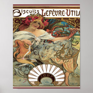 Poster 1896 da arte de LeFevre Utle dos biscoitos