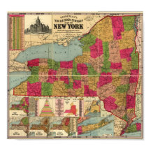 1896 Mapa dos Caminhos-de-Ferro e Cidades de Nova 