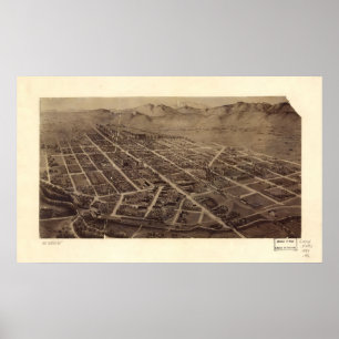 Pôster 1899 Fort Collins, mapa panorâmico da opinião de