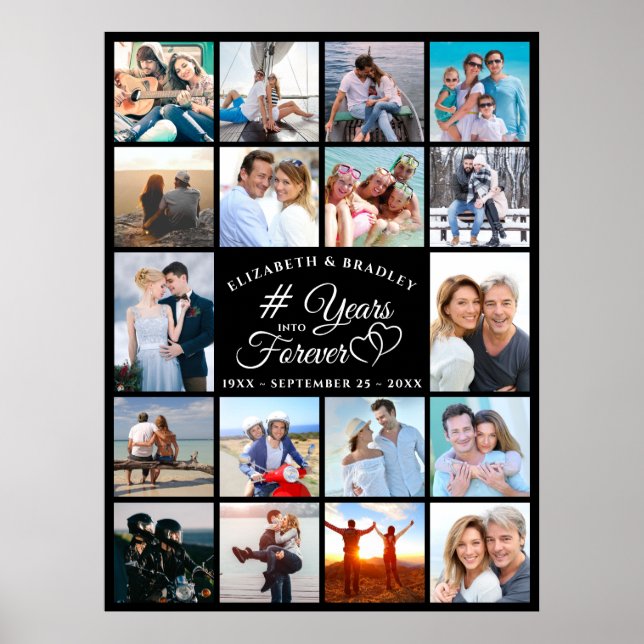 Poster 18 anos de colagem de fotos em para sempre (Frente)