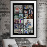 Poster 18 Colagem de Fotos e Texto - Pode Editar Preto<br><div class="desc">Um design com fundo preto básico. Use até 18 fotos quadradas para criar um presente exclusivo e pessoal. Se precisar ajustar as fotos,  clique na ferramenta personalizar para fazer alterações.</div>