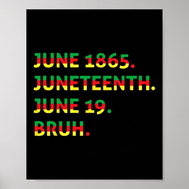Poster 18 de junho de 1865 Bruh African American Black Fr (Frente)