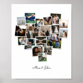 Poster 18 Fotos Colagem Forma Cardíaca