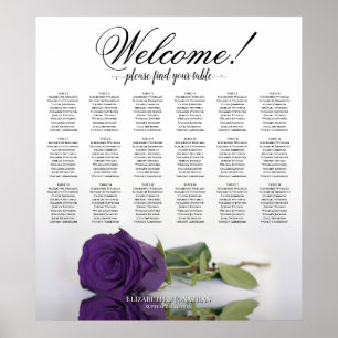 Poster 18 Gráfico de Assentos Reais de Rosa Roxo Elegante