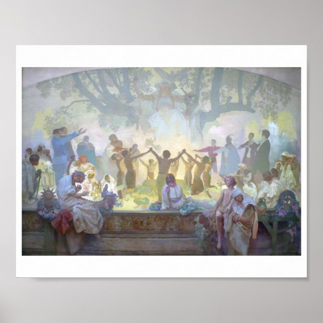 Poster #18 Juramento de Omladina sob a árvore eslava Lind (Frente)