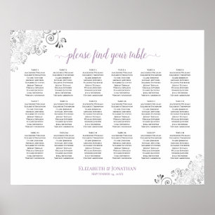 Poster 18 Mesa de Gráfico de Casamento Branco de Lacy Lav