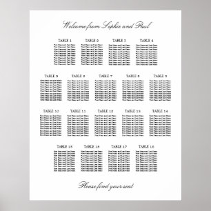 Poster 18 Mesa Gráfico de Assentos Minimalista Elegante