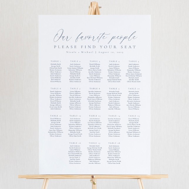 Poster 18 Mesas Nosso Gráfico de Assentos de Pessoas Favo (Criador carregado)