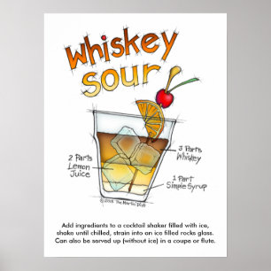 Pôster 18" x 24" POSTER, ARTE ÁCIDA do COCKTAIL da