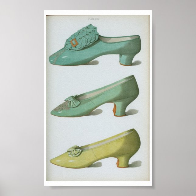 Poster 18th Century Victorian Fashion Shoe Plate X VIII (Frente)