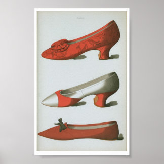 Poster 18th Century Victorian Fashion Shoe Plate XX  Art