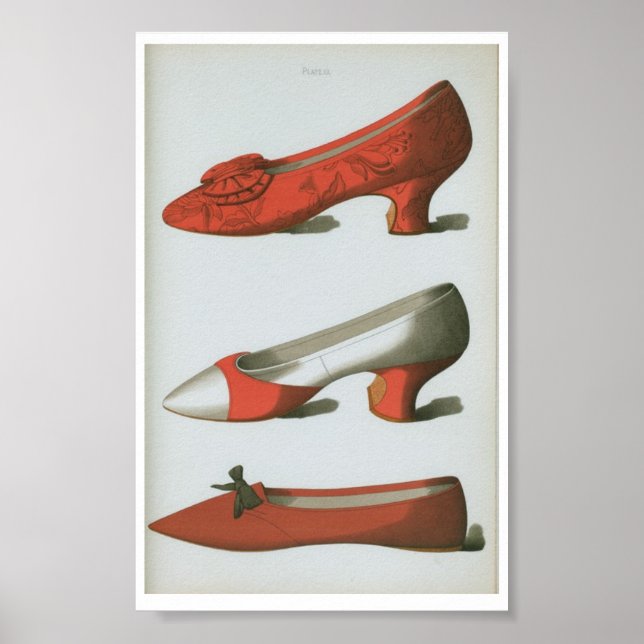 Poster 18th Century Victorian Fashion Shoe Plate XX  Art (Frente)