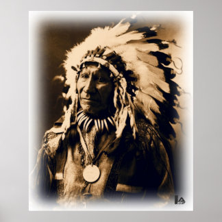 Poster 1900 Cavalo Americano Chefe dos Sioux de Lakota