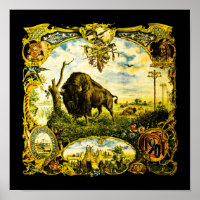 1901 Exposição Pan-Americana Búfalo NY Bisonte Vit