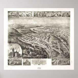 Poster 1905 Parsons, mapa panorâmico da opinião de olho