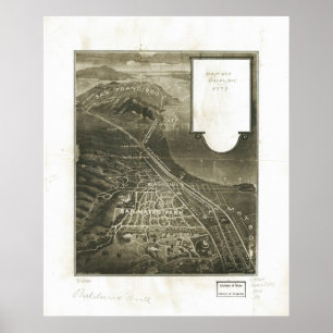 Pôster 1905 San Mateo, mapa panorâmico da opinião de ol
