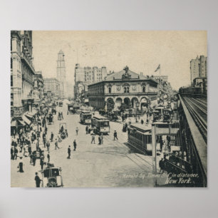 Pôster 1906 arauto quadrado, vintage da Nova Iorque