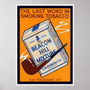 Poster 1910 Beacon Hill Pipe Cigarro