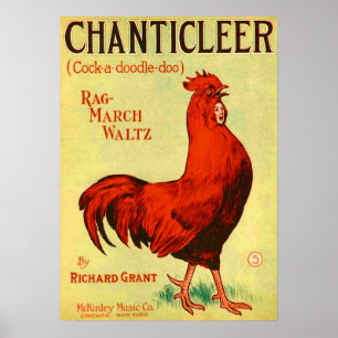 Poster 1910 Chanticleer sheet music