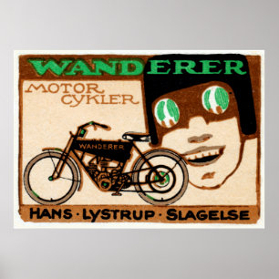 Poster 1910 da motocicleta do andarilho