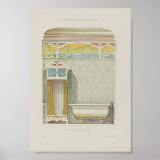 Poster 1910 Desaint Sala de Banho Arte Moderna