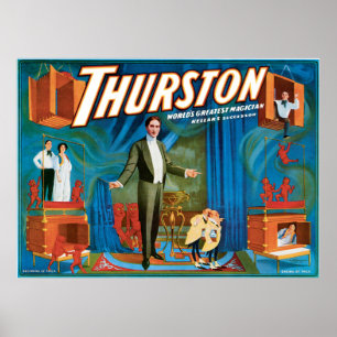 Poster 1910 do mágico do vintage de Thurston