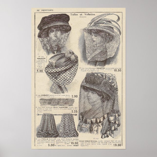Poster 1910 Edwardian French Fashion Print (Frente)