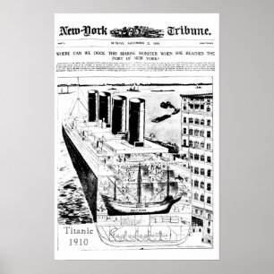 Poster 1910 titânico do vintage