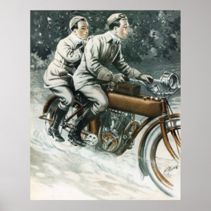 Poster 1912 da ilustração da motocicleta do