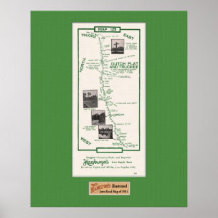 Pôster 1914 mapa, plano holandês a Truckee - esteira de