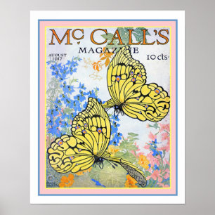 Pôster 1917 McCall's Butterfly Magazine Cover 16x20